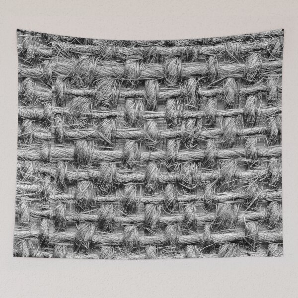 Item preview, Dark Industrial Burlap Texture - Black and White Woven Fabric Pattern designed and sold by L&L.