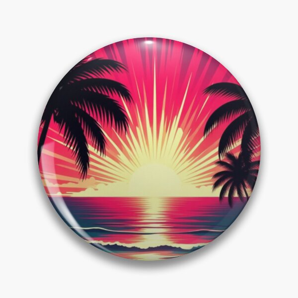 Item preview, Retro Tropical Sunset Beach | Neon Palm Tree Ocean Paradise designed and sold by GalleryPeak.