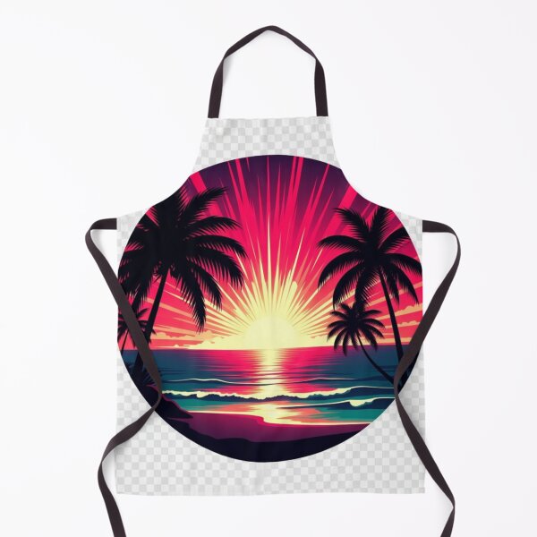 Item preview, Retro Tropical Sunset Beach | Neon Palm Tree Ocean Paradise designed and sold by GalleryPeak.