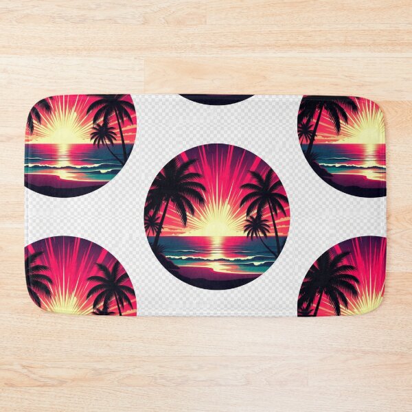 Item preview, Retro Tropical Sunset Beach | Neon Palm Tree Ocean Paradise designed and sold by GalleryPeak.