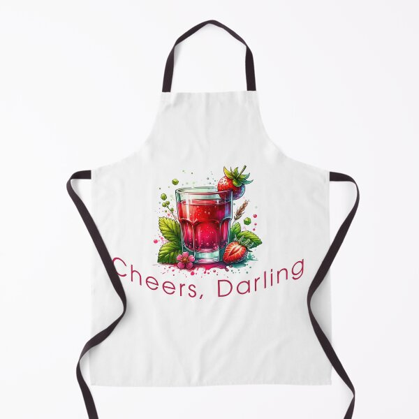 Item preview, Cheers Darling | Strawberry Drink Design | Cute Summer Aesthetic | Cocktail Lover Gift | Girly pink artwork designed and sold by Fernhaven.