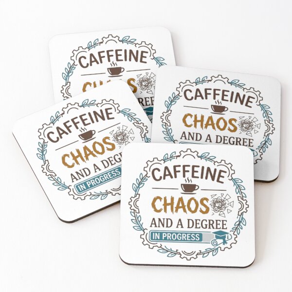 Item preview, Caffeine, Chaos and a Degree in Progress designed and sold by BoldConcept43.