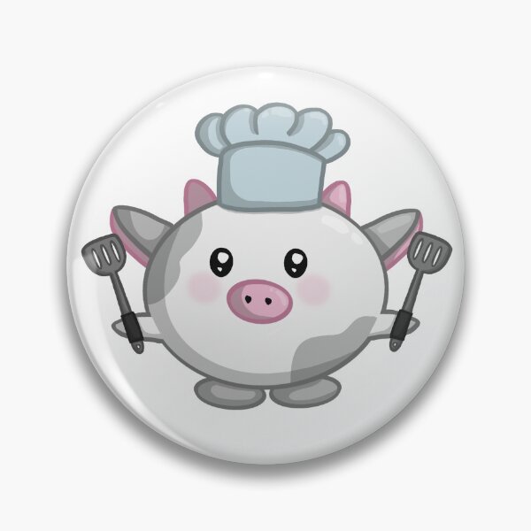 Item preview, Cute Chef Mooshi Cow Pin designed and sold by MiacatOfficial.