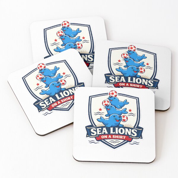 Item preview, Sea Lions On A Shirt Funny Football Crest Sticker designed and sold by Bugsy Sketches.
