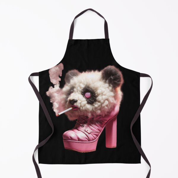 Item preview, Fluffy Cloud Panda in Pink Platform Boot Smoking Meme designed and sold by LujziWorld.