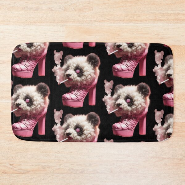 Item preview, Fluffy Cloud Panda in Pink Platform Boot Smoking Meme designed and sold by LujziWorld.
