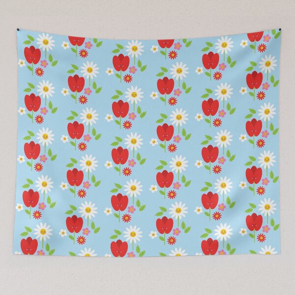 Item preview, Flowers and Foliage with Happy Faces designed and sold by VicEllisArt.