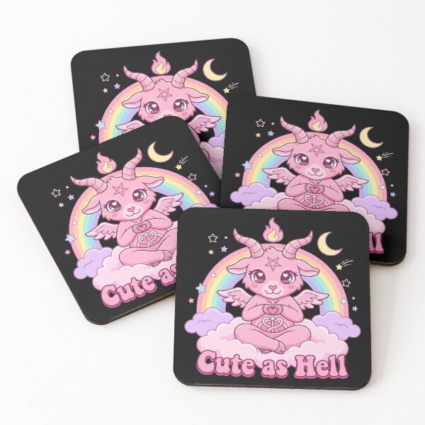 Item preview, Cute as Hell Pastel Goth Baphomet Kawaii Rainbow Devil Goat designed and sold by rediscoveredapp.