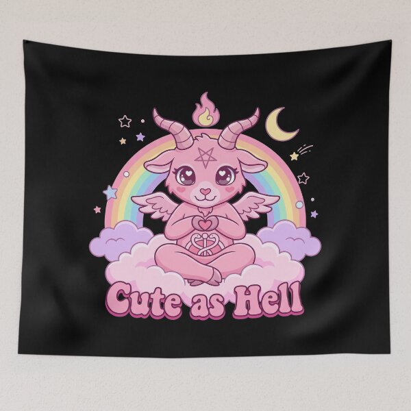 Item preview, Cute as Hell Pastel Goth Baphomet Kawaii Rainbow Devil Goat designed and sold by rediscoveredapp.