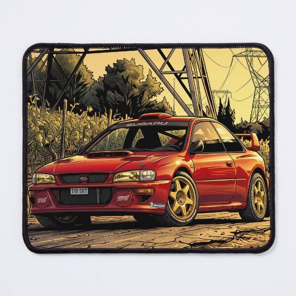 Item preview, Subaru Impreza Rally Red Cartoon designed and sold by Racing Art Store.