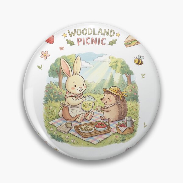 Item preview, Woodland Picnic - Cute Rabbit and Hedgehog Friends designed and sold by TaiwanMemory.