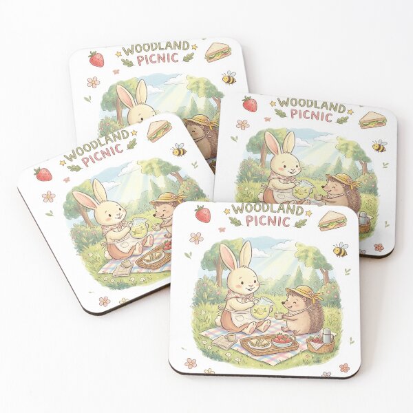 Item preview, Woodland Picnic - Cute Rabbit and Hedgehog Friends designed and sold by TaiwanMemory.