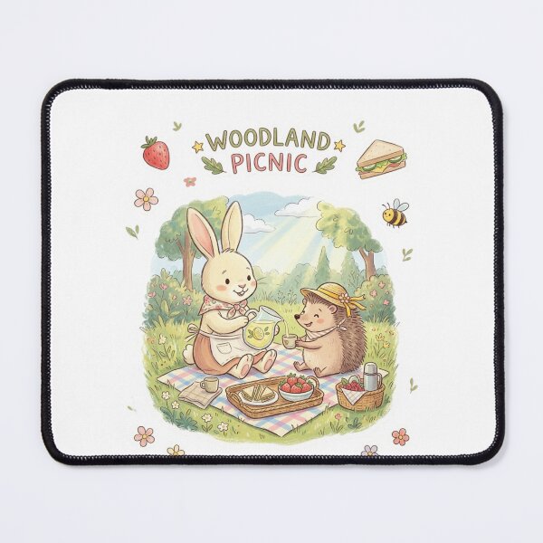 Item preview, Woodland Picnic - Cute Rabbit and Hedgehog Friends designed and sold by TaiwanMemory.