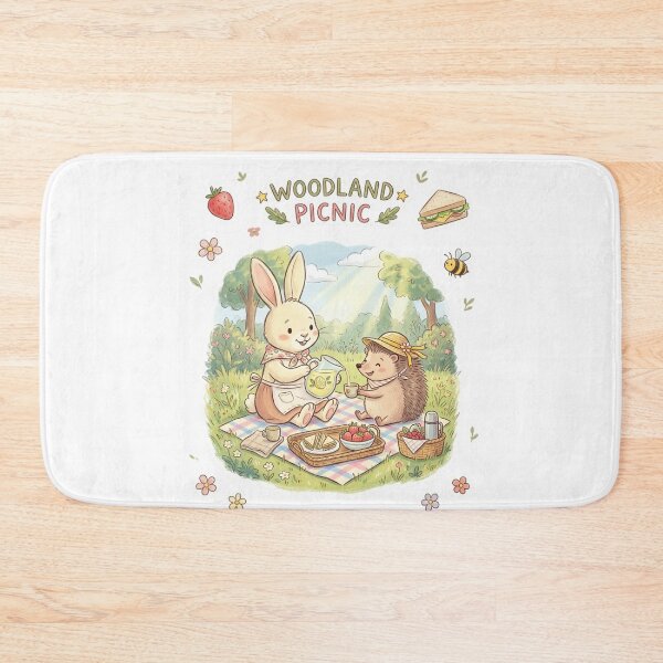 Item preview, Woodland Picnic - Cute Rabbit and Hedgehog Friends designed and sold by TaiwanMemory.