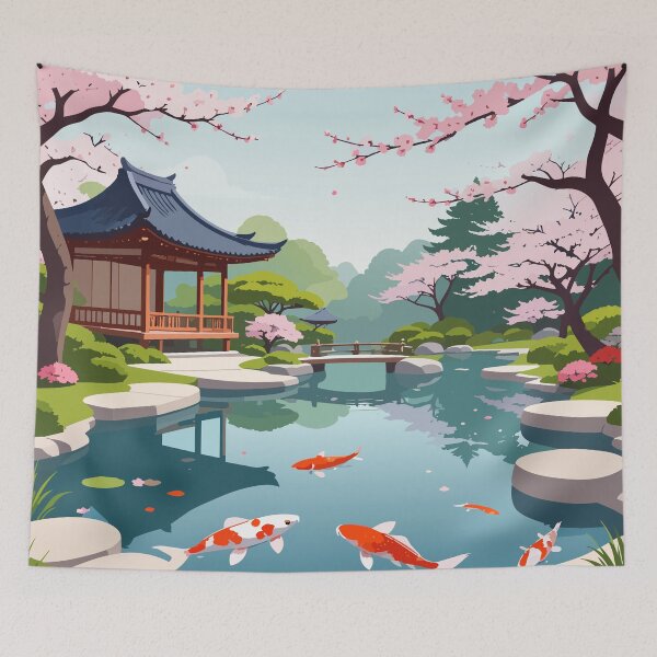 Item preview, Japanese Garden Cherry Blossom Design designed and sold by BetweenForms.