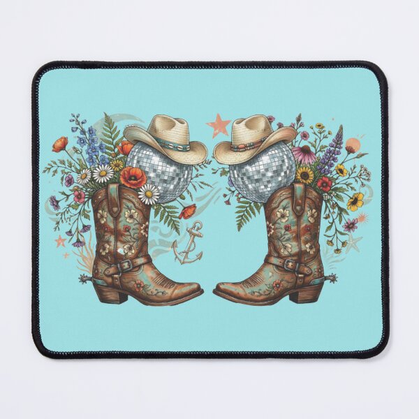 Item preview, Floral Cowgirl Boots and Disco Ball Western Graphic designed and sold by TheDailyCross1.
