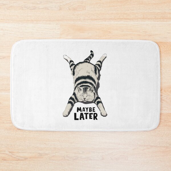 Item preview, Funny Lazy Cat "Maybe Later" Illustration – Relaxed Cat Meme Design designed and sold by Macias123.