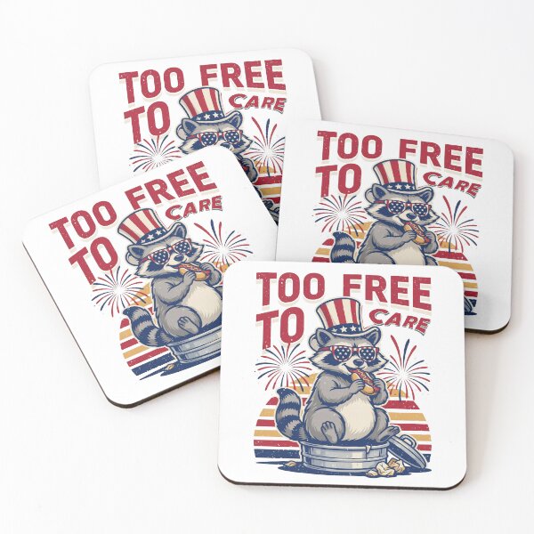 Item preview,  Too Free To Care Patriotic Raccoon designed and sold by WikaKowalczyk.