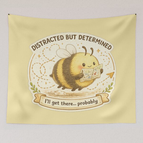 Item preview, Distracted But Determined Bee designed and sold by ChirpInc.