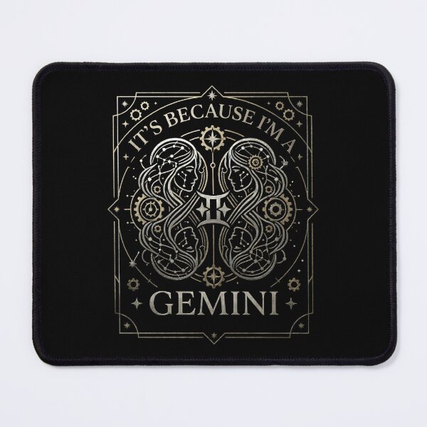 Item preview, It's Because I'm a Gemini | Celestial Zodiac Sign Art | Vintage Astrology Design designed and sold by ZyziowskyArt.