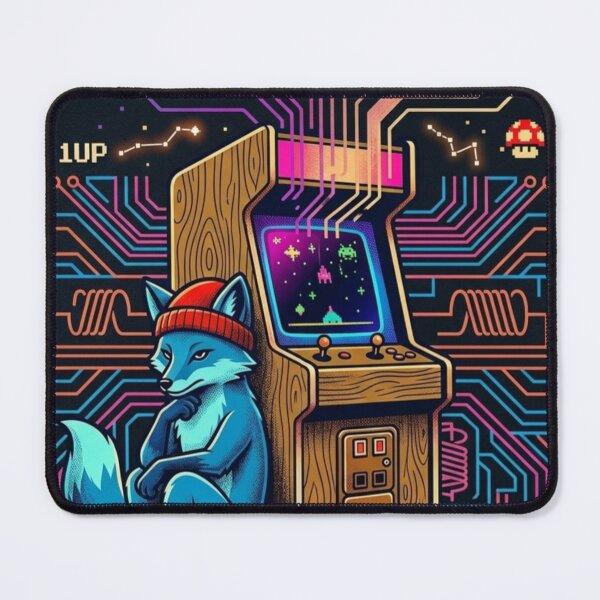 Item preview, Arcade Fox – Neon 1UP Gamer designed and sold by Dogandesighn.