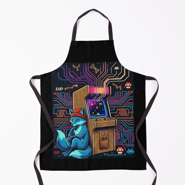 Item preview, Arcade Fox – Neon 1UP Gamer designed and sold by Dogandesighn.