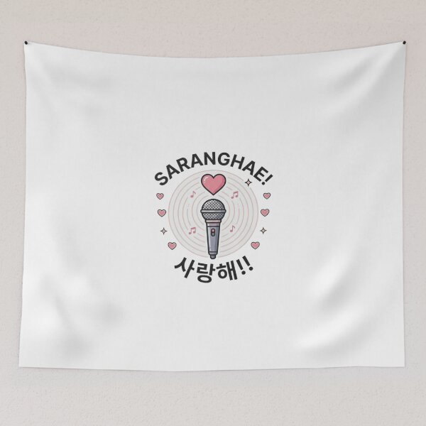 Item preview, Saranghae K-Pop Microphone Love Heart Design designed and sold by Ahmedsyde.
