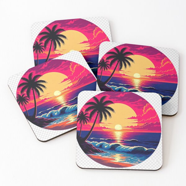 Item preview, Retro Ocean Sunset Beach | Neon Tropical Wave Paradise designed and sold by GalleryPeak.