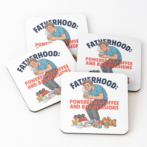 Item preview, Fatherhood Powered by Coffee and Bad Decisions Funny Dad Life Design designed and sold by ArcticFoxStudio.