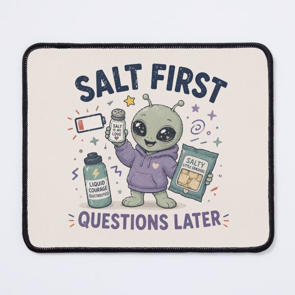 Item preview, Funny POTS Salt Electrolytes Design - Salt First Questions Later designed and sold by BlackSector77.