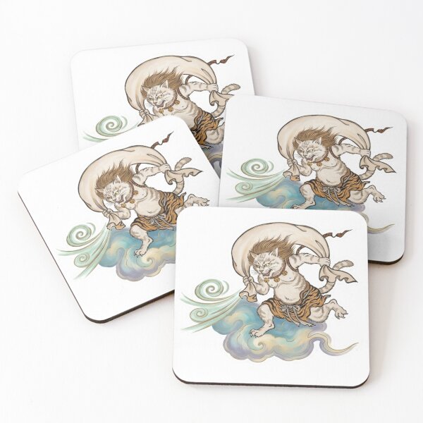 Item preview, Fujin Cat - Wind God of Japanese Folklore designed and sold by LuckyCatClubJP.