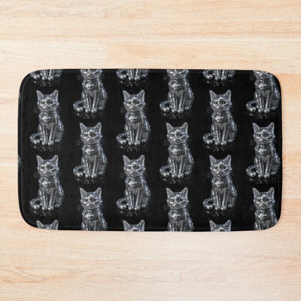 Item preview, Disco Ball Cat – Sparkling Mirror Mosaic Feline Art | Glamorous Silver Kitty Wall Art designed and sold by PrintableArt123.
