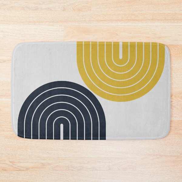 Item preview, Retro Arches Geometric Boho Throw Pillow in Midnight and Gold Theme designed and sold by nineFlorals.