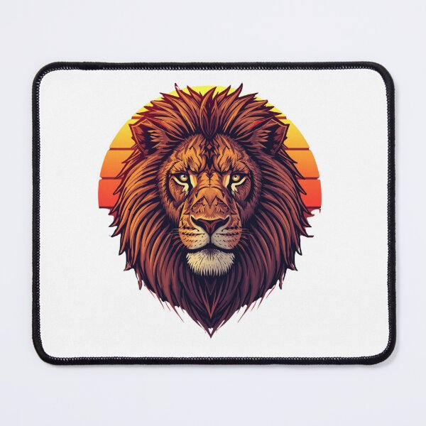 Item preview, Neon Sunset Lion Portrait designed and sold by aminomen.