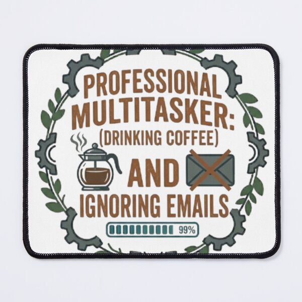 Item preview, Professional Multitasker: Drinking Coffee and Ignoring Emails designed and sold by BoldConcept43.