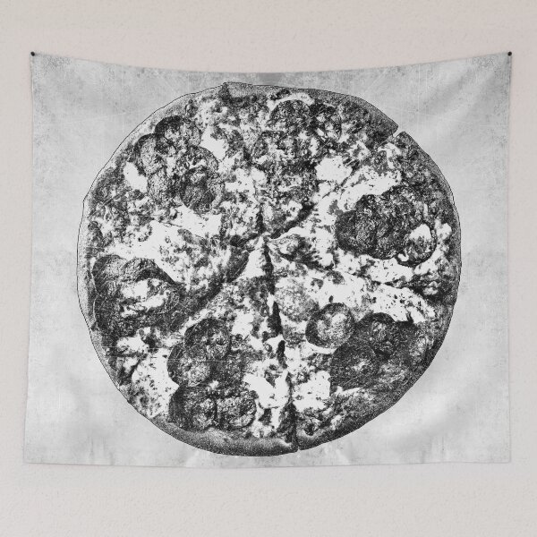 Item preview, Whole Pepperoni Pizza Dark Food Top Down Circle Art designed and sold by Ghoul Enterprises.