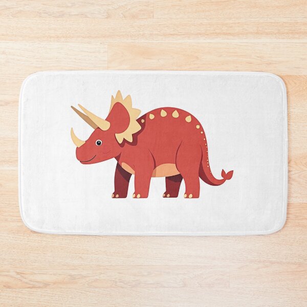 Item preview, Red dinosaur triceratops in cartoon style for children designed and sold by Prints by Mat.