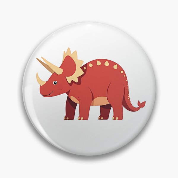 Item preview, Red dinosaur triceratops in cartoon style for children designed and sold by Prints by Mat.