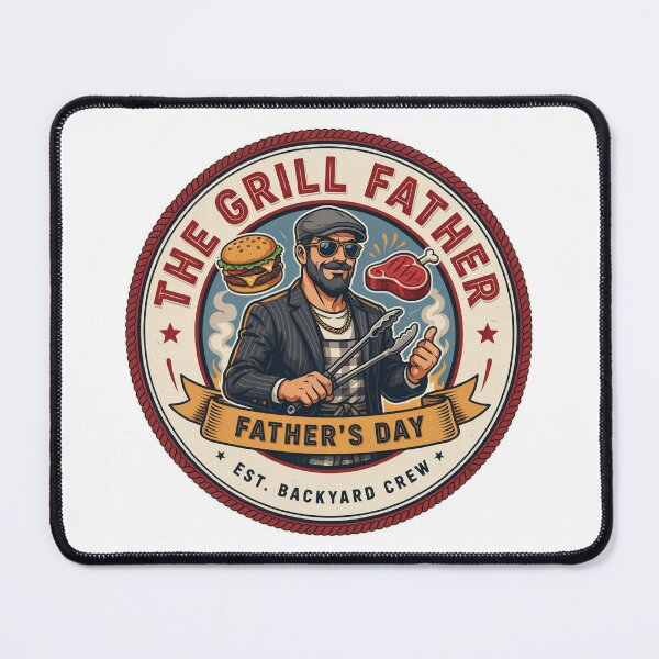 Item preview, The Grill Father Funny Father's Day BBQ Master Grilling Dad Design designed and sold by ArcticFoxStudio.
