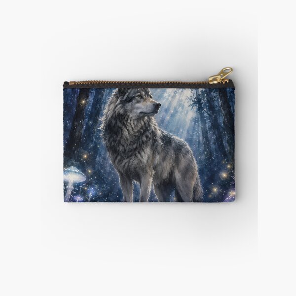 Item preview, Wild at Heart Soft in Soul — Mystical Wolf Moon Forest Watercolor Art Print designed and sold by AbderraimArt.