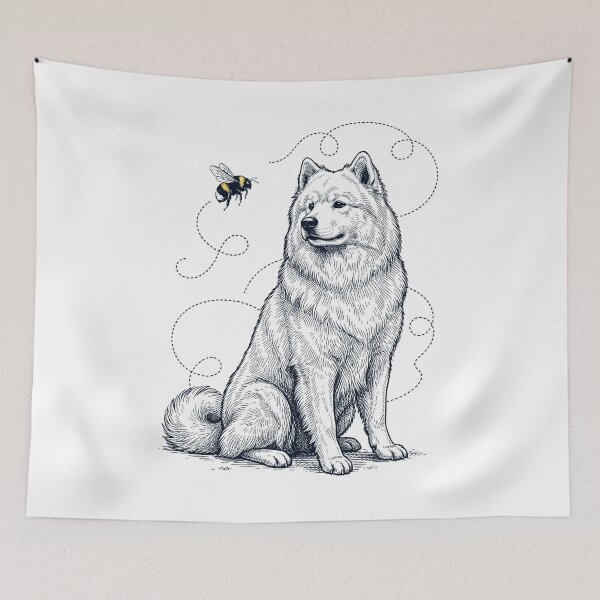Item preview, Samoyed Bumble Bee Honeybee Dog Lover designed and sold by Kimberley King Art  King Art.