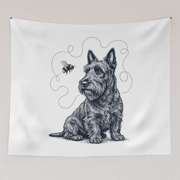 Item preview, Scottish Terrier Bumble Bee Honeybee Dog Lover designed and sold by Kimberley King Art  King Art.