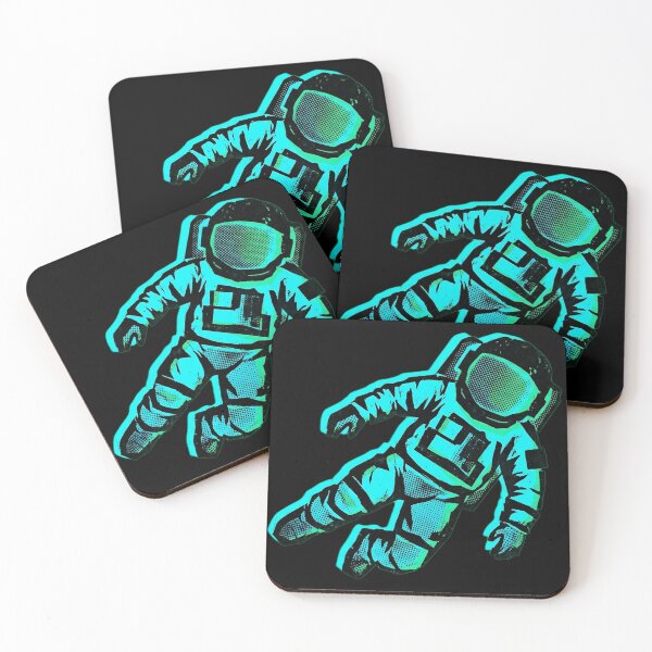 Item preview, Floating Astronaut - Neon Risograph Space Print  designed and sold by FoxLab Studio.