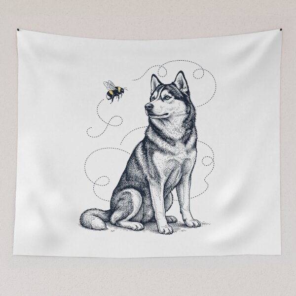 Item preview, Siberian Husky Bumble Bee Honeybee Dog Lover designed and sold by Kimberley King Art  King Art.