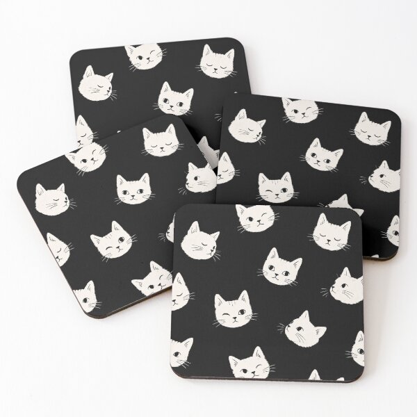 Item preview, White Cat Faces Spiral Notebook – Cute Black White Cat Pattern Hand Drawn Kitten Journal Notebook Gift designed and sold by IconicDesignsXd.