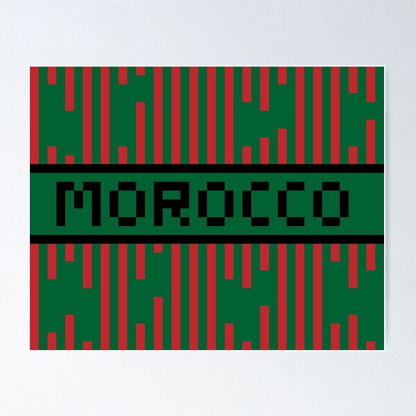 Item preview, MOROCCO — Morocco Soccer & Flag Pride Gift | Retro Pixel Art Word designed and sold by Mouremandier.
