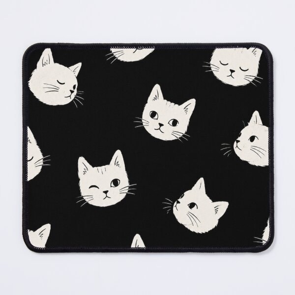 Item preview, White Cat Faces Spiral Notebook – Cute Black White Cat Pattern Hand Drawn Kitten Journal Notebook Gift designed and sold by IconicDesignsXd.