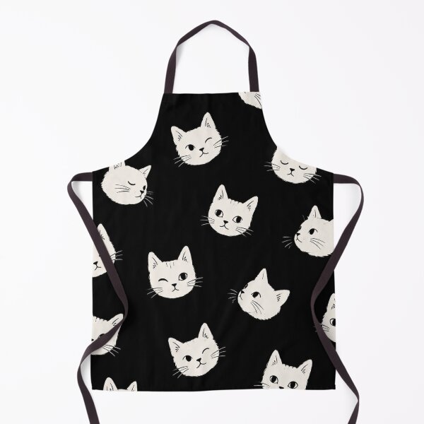 Item preview, White Cat Faces Spiral Notebook – Cute Black White Cat Pattern Hand Drawn Kitten Journal Notebook Gift designed and sold by IconicDesignsXd.