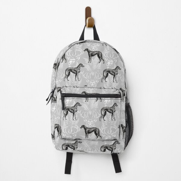 Item preview, Scottish Deerhound Dog and Forest Nature Cottagecore Toile Pattern - Ash Gray designed and sold by CanisArtStudio.