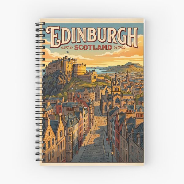 Item preview, Edinburgh Scotland Vintage Retro Travel Poster designed and sold by Ar0undTheW0rld.